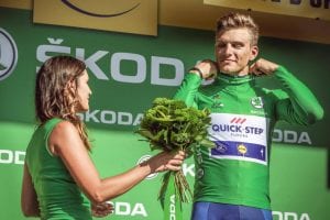 マルセル・キッテル(ドイツ、クイックステップフロアーズ)は、果たしてパリ・シャンゼリゼでもマイヨヴェールを着ているのだろうか? ©A.S.O.