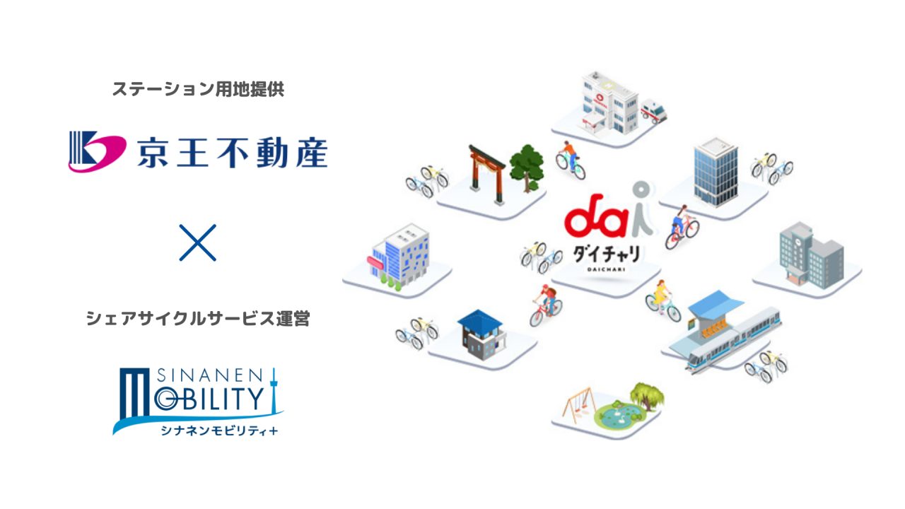 京王グループの京王不動産との連携を拡大し 新たに京王線・京王相模原線駅周辺へ「ダイチャリ」導入